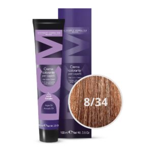 Vopsea profesională permanentă cu amoniac, DCM COLOR, DIAPASON MILANO, 100 ml - 8.34