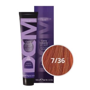 Vopsea profesionala permanenta cu amoniac, DCM COLOR, DIAPASON MILANO, 100ml - 7.36 - imagine 1